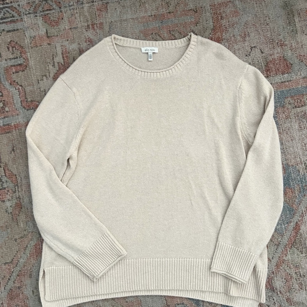 Ella Moss Cream Cozy Crew Neck Sweater